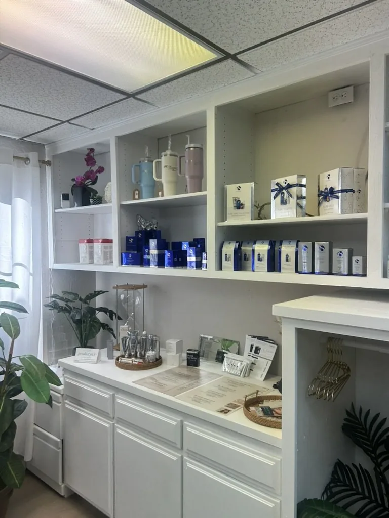 Medical-grade skincare shelves